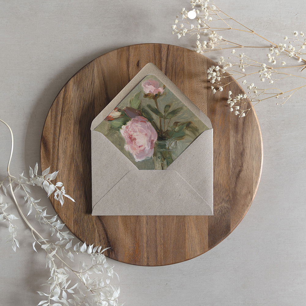 'Petal & Blush' Printed Envelope Liner with Envelope