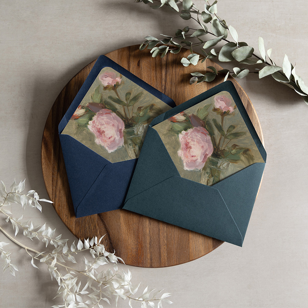 'Petal & Blush' Printed Envelope Liner with Envelope