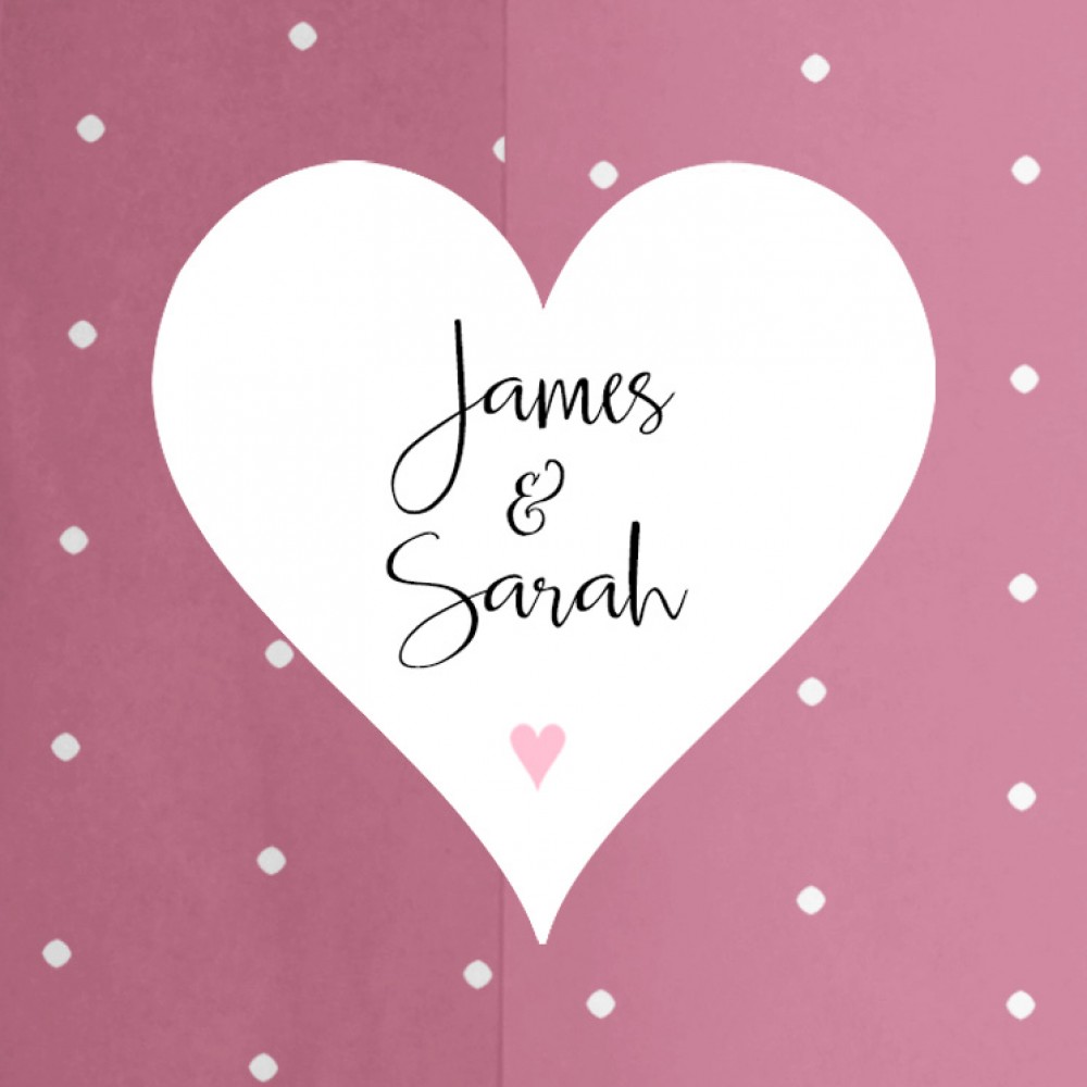 'Pink Flag Bunting' Hole-punched Wedding Invitation Sample