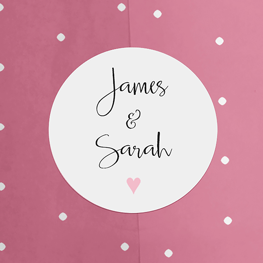 'Pink Heart Bunting' Folded Invite Sample