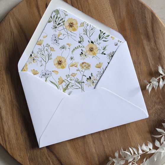 'Spring Yellow Multi' Printed Envelope Liner Sample with Envelope
