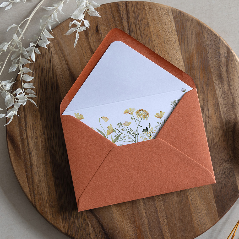 'Spring Yellow SC10' Printed Envelope Liner with Envelope