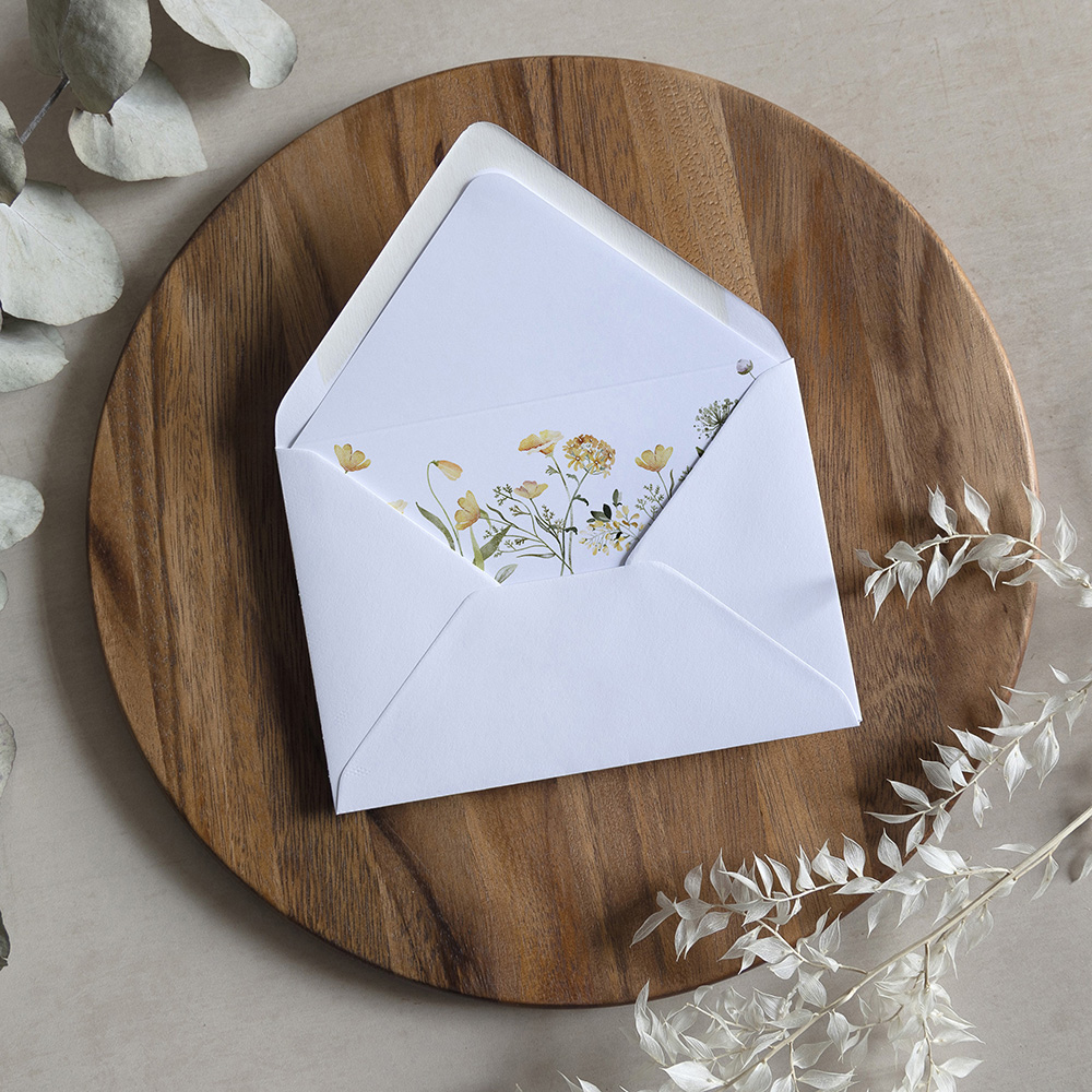 'Spring Yellow SC10' Printed Envelope Liner with Envelope