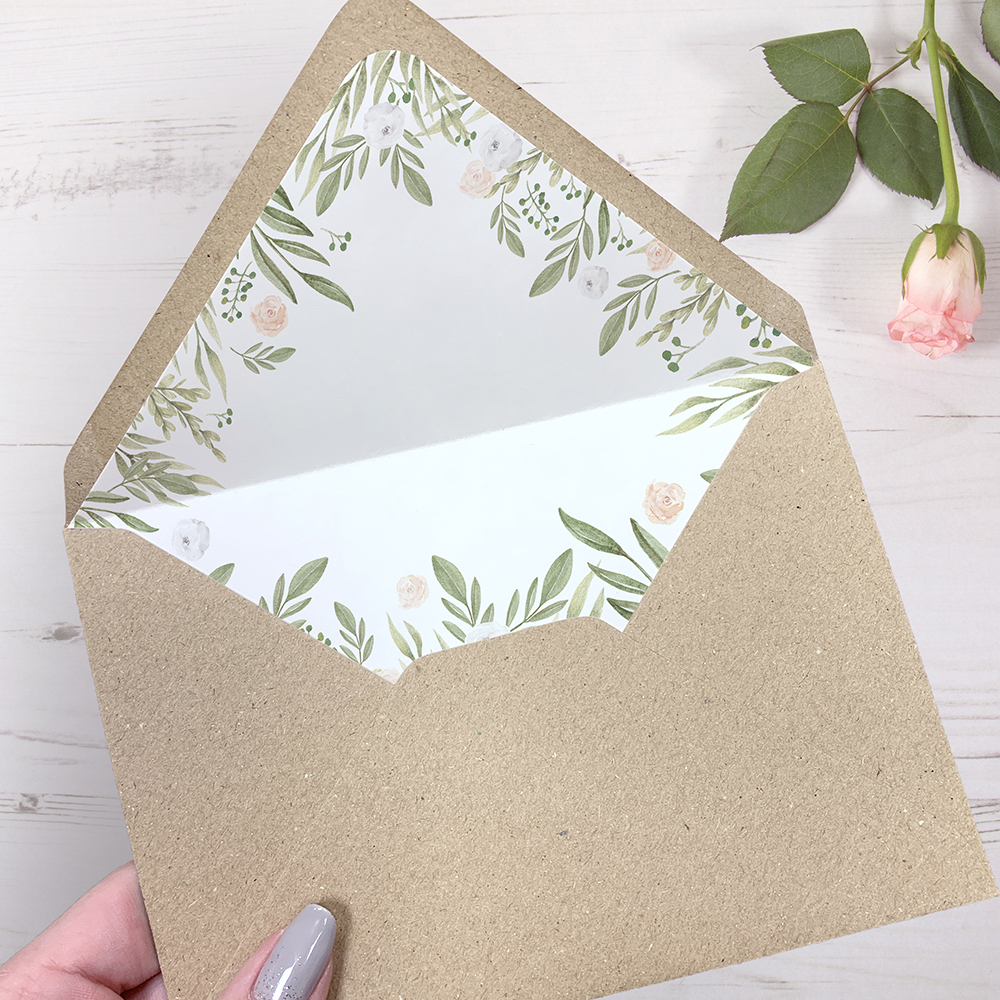 'Summer Breeze' Printed Envelope Liner Sample with Envelope