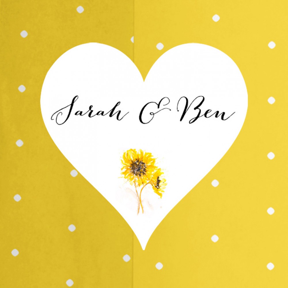 'Sunflower' Hole-punched Wedding Invitation Sample