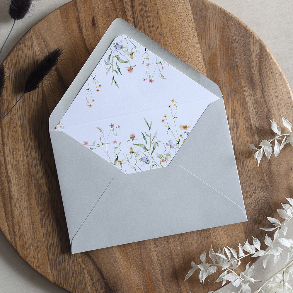 'Vintage Botanical' Printed Envelope Liner Sample with Envelope