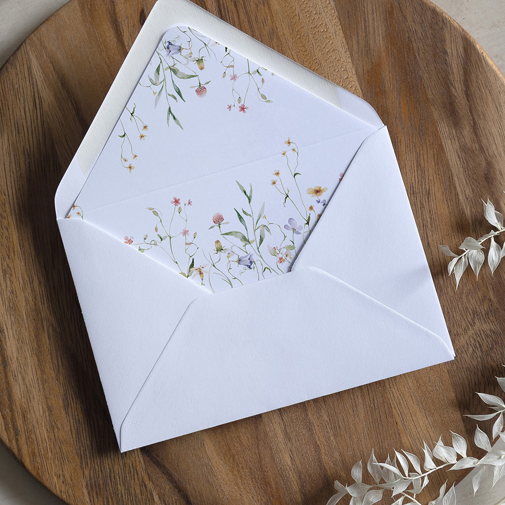 'Vintage Botanical' Printed Envelope Liner with Envelope
