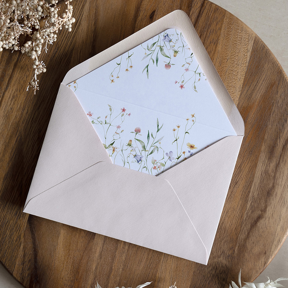 'Vintage Botanical' Printed Envelope Liner with Envelope