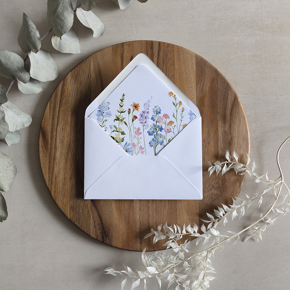 'Wildflower Garden' Printed Envelope Liner with Envelope