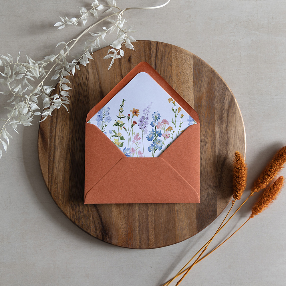 'Wildflower Garden' Printed Envelope Liner with Envelope