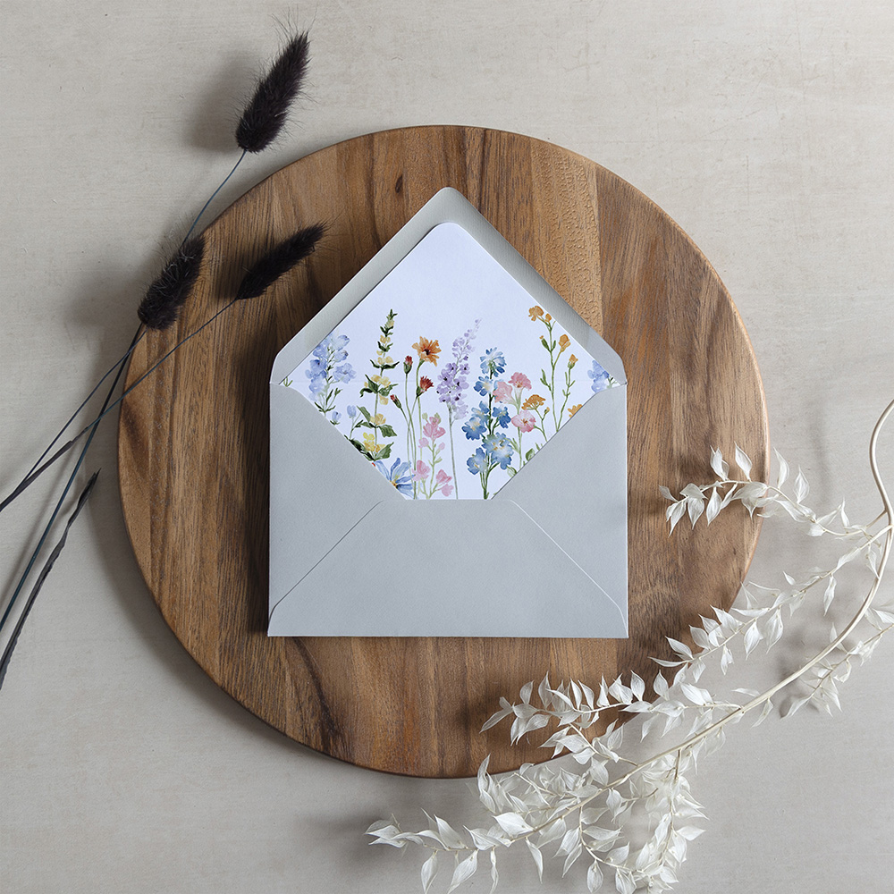'Wildflower Garden' Printed Envelope Liner with Envelope