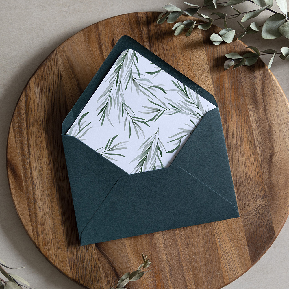 'Willow Eucalyptus' Printed Envelope Liner with Envelope