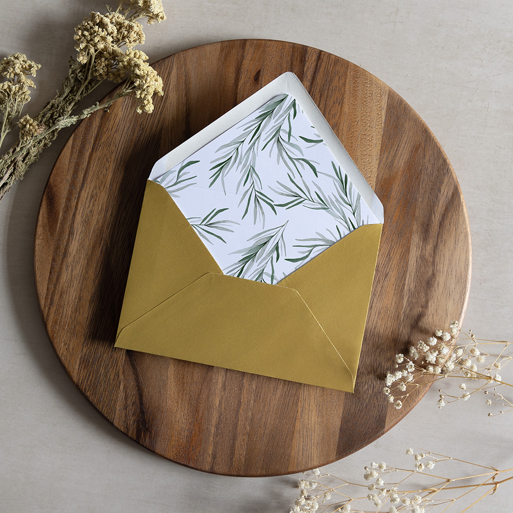 'Willow Eucalyptus' Printed Envelope Liner with Envelope