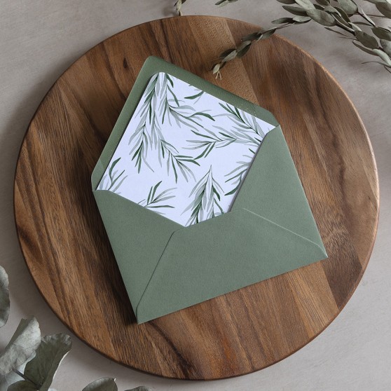 'Willow Eucalyptus' Printed Envelope Liner with Envelope