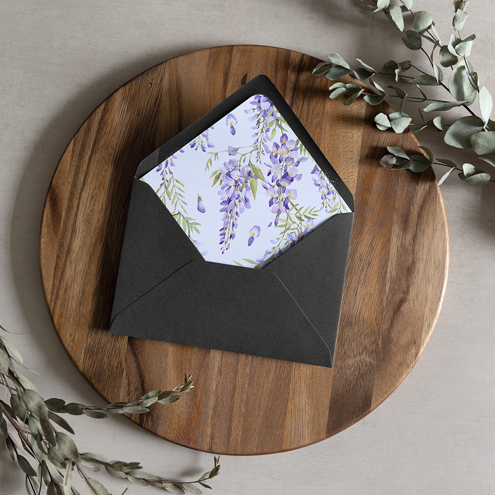 'Wisteria' Printed Envelope Liner with Envelope