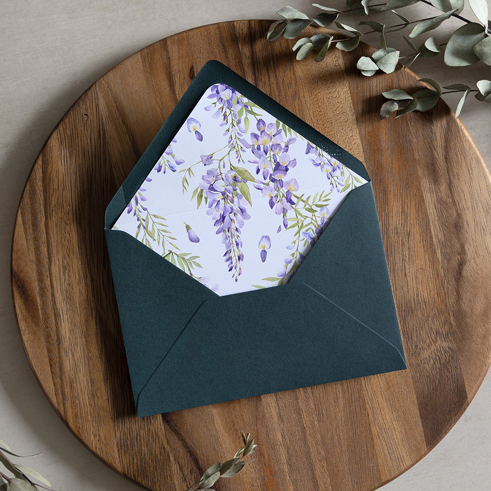'Wisteria' Printed Envelope Liner with Envelope