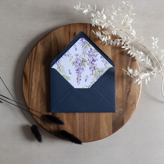 'Wisteria' Printed Envelope Liner with Envelope