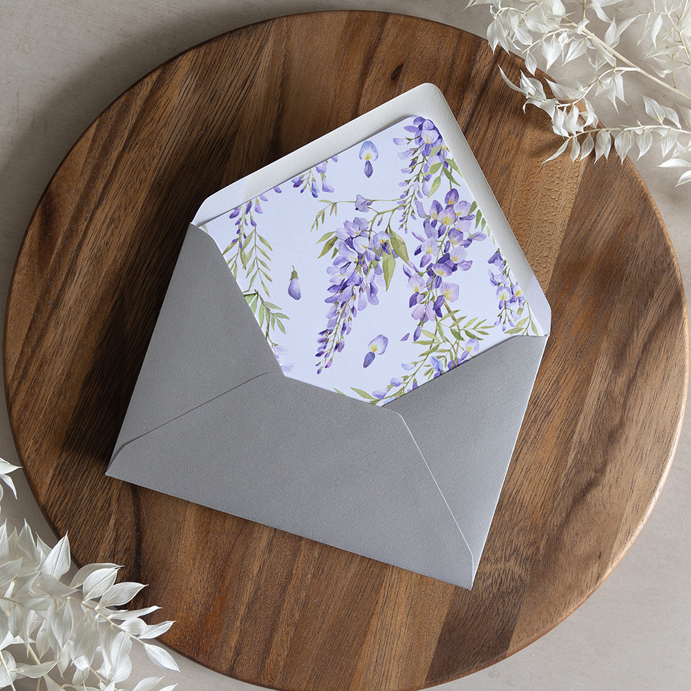 'Wisteria' Printed Envelope Liner with Envelope