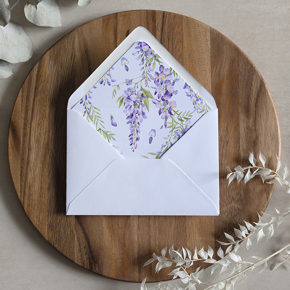 'Wisteria' Printed Envelope Liner with Envelope