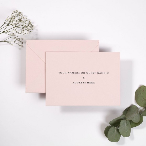 Blush Pink Addressed Envelopes - Various Sizes