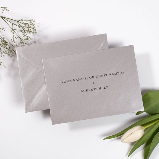 Silver Pearlescent Addressed Envelopes - Various Sizes
