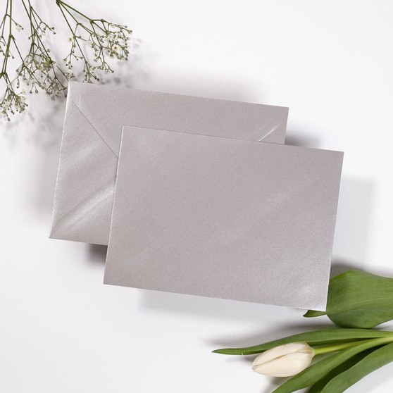 Blank Silver Pearlescent Envelopes