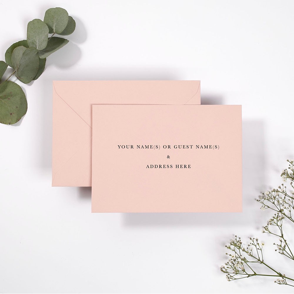 Warm Pink Addressed Envelopes - Various Sizes