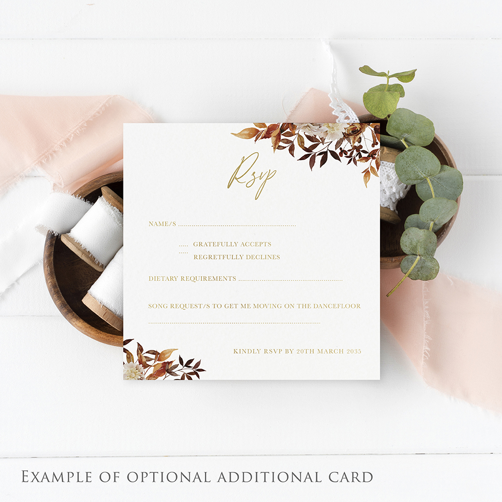 'Eucalyptus Blush' Foil Printed Gatefold Wedding Invitation