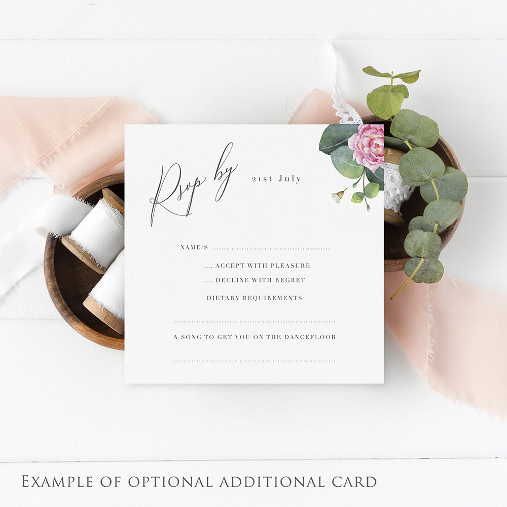 'Eucalyptus Blush' Foil Printed Gatefold Wedding Invitation