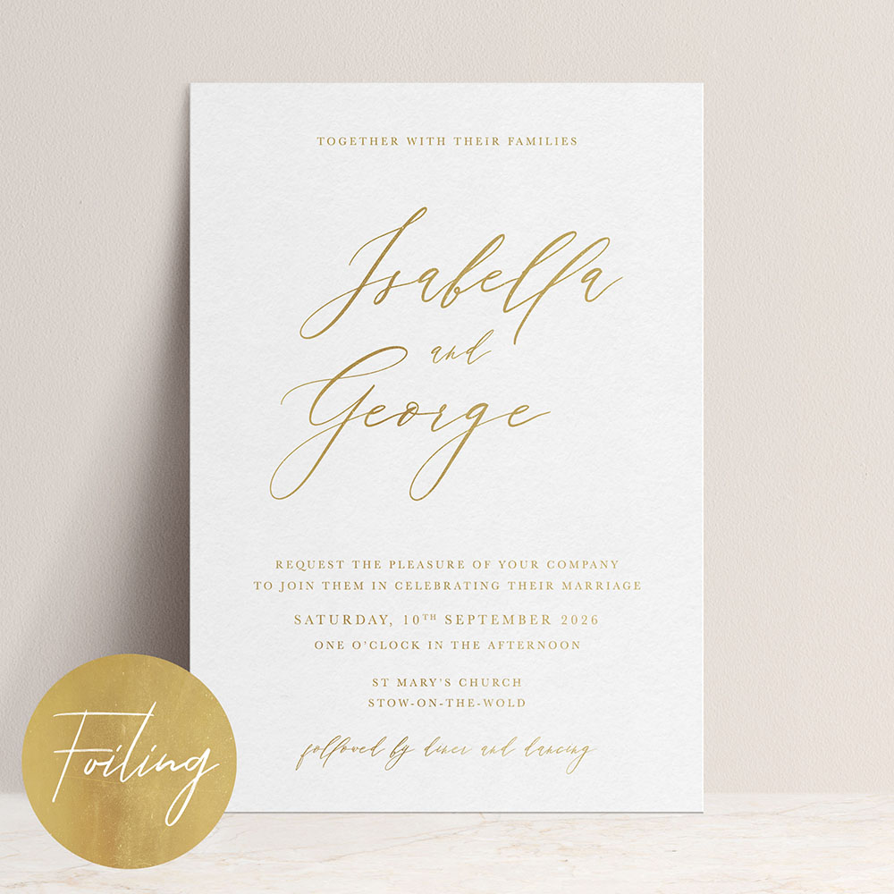 'Calligraphy 4' Standard Foil Invite