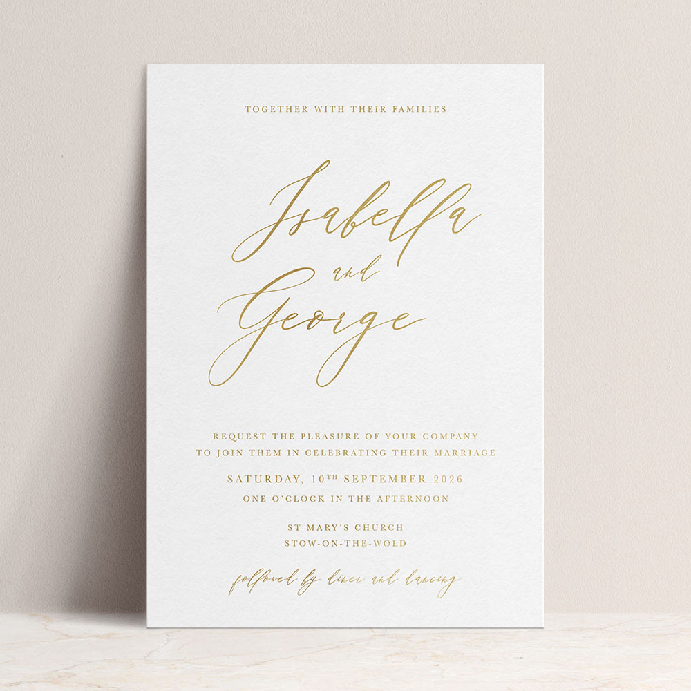 'Calligraphy 4' Standard Foil Invite