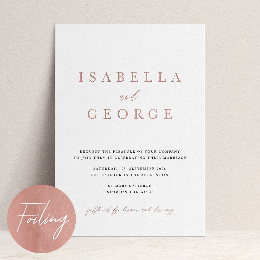 'Calligraphy 7' Standard Foil Invite