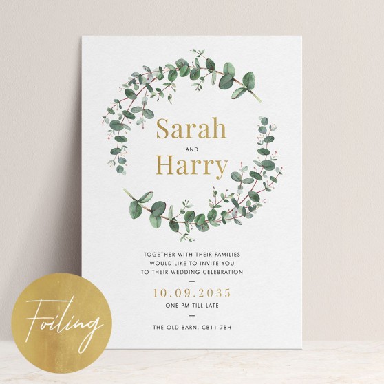 'Campagna Eucalyptus CP01' Standard Foil Invite