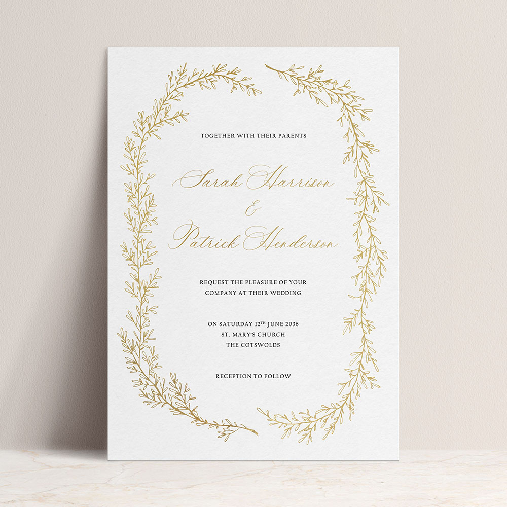 'Cotswold Wreath' Standard Foil Invite