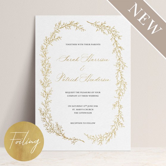 'Cotswold Wreath' Standard Foil Invite