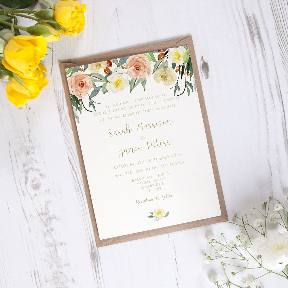 'Dahlia Rose' Standard Foil Invite
