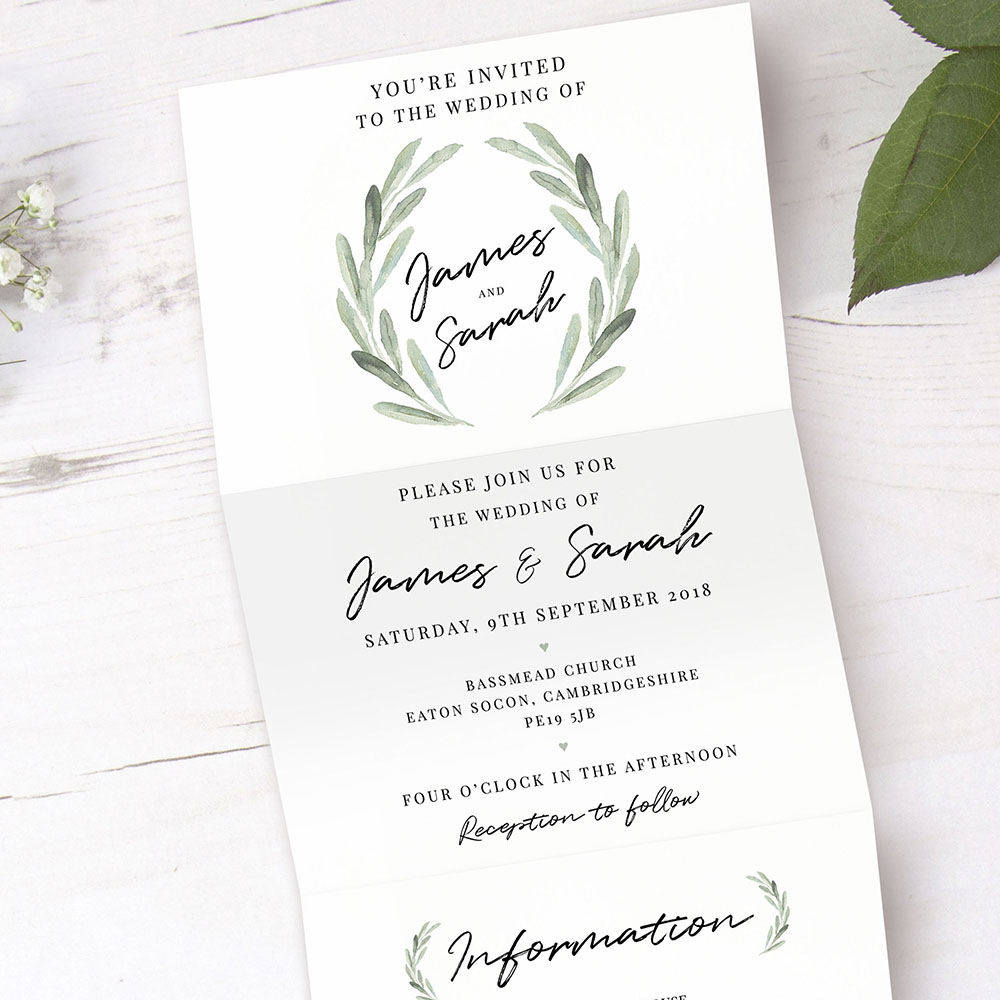 'Olive' Folded Invite