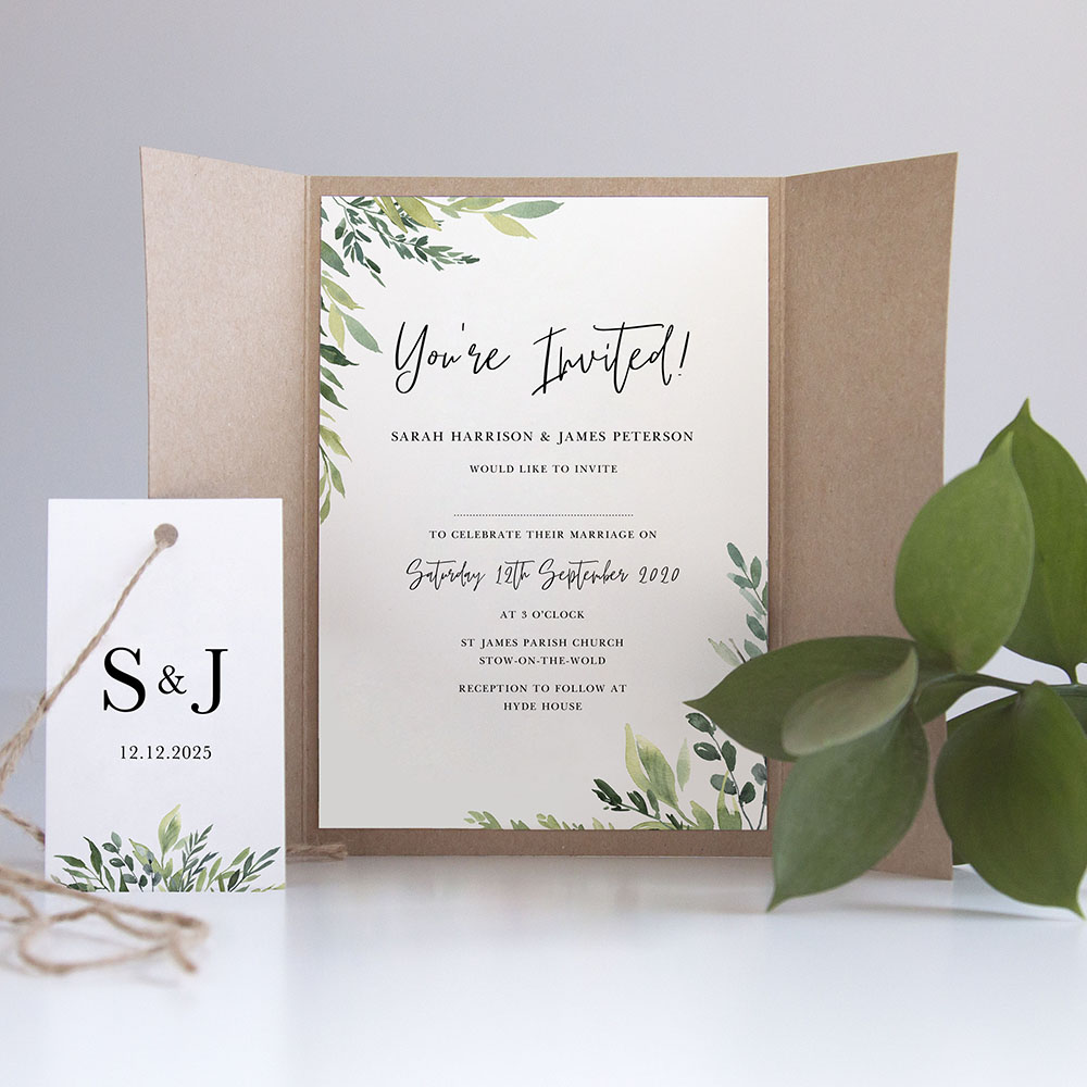 'Back to Nature' Gatefold Wedding Invitation Sample