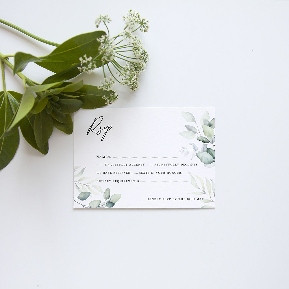 'Dreamy Eucalyptus' Gatefold Wedding Invitation Sample