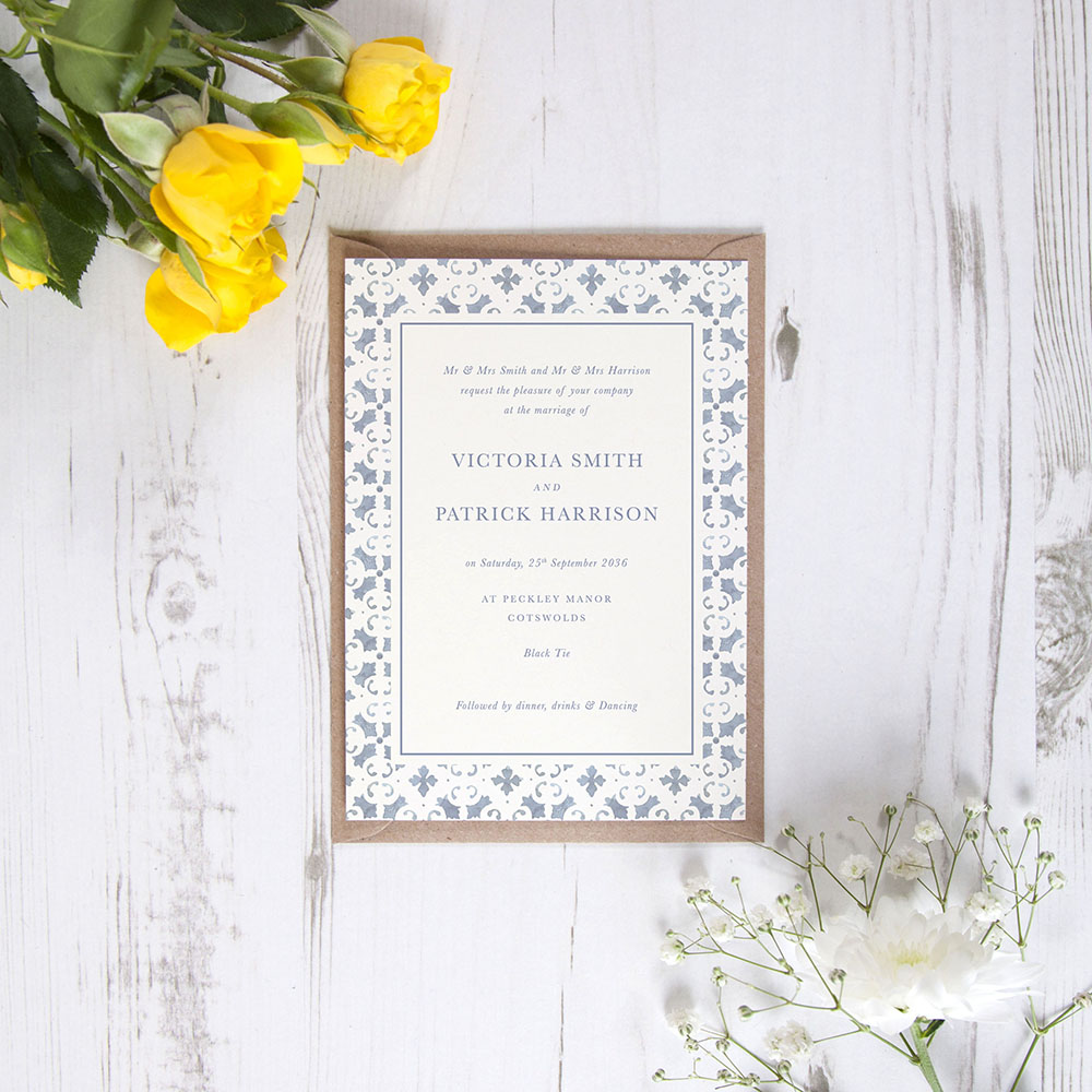 'Amalfi Blue' Standard Invite