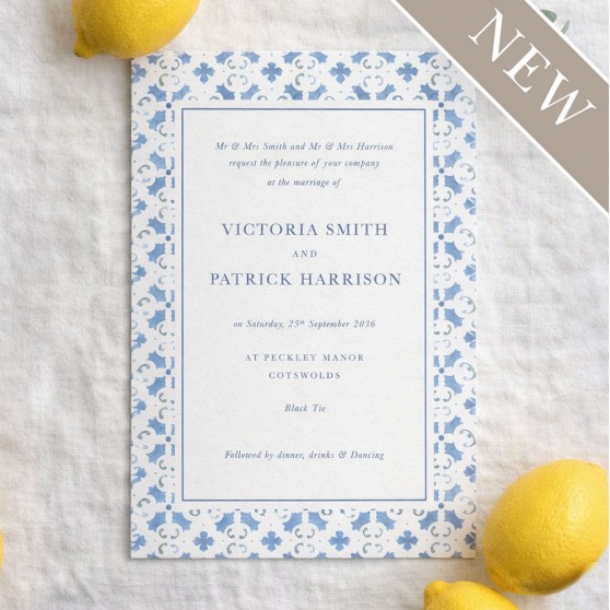 'Amalfi Blue' Standard Invite