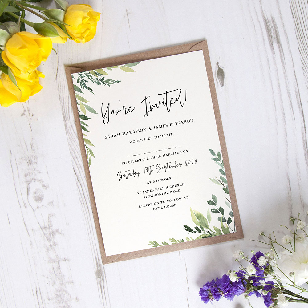 'Back to Nature' Standard Wedding Invitation Sample