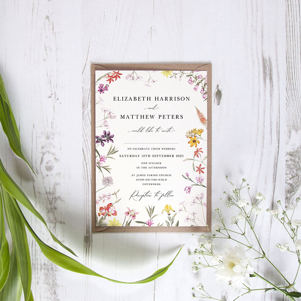 'Wild Botanical' Standard Wedding Invitation