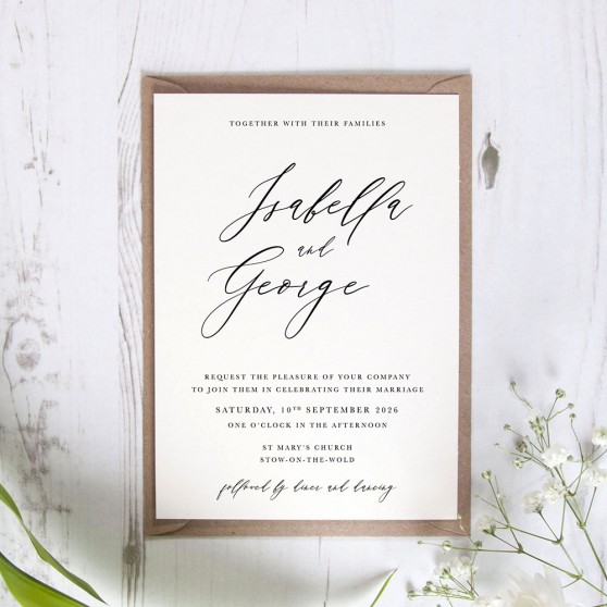 'Calligraphy 4' Standard Wedding Invitation