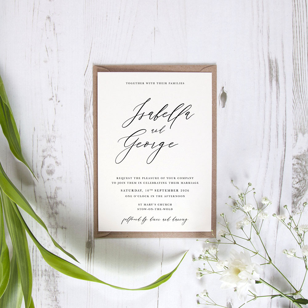 'Calligraphy 4' Standard Wedding Invitation Sample