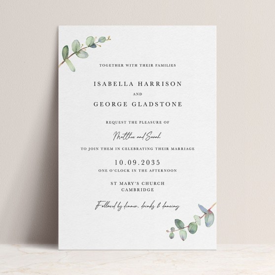 'Campagna Eucalyptus CP03' Standard Wedding Invitation