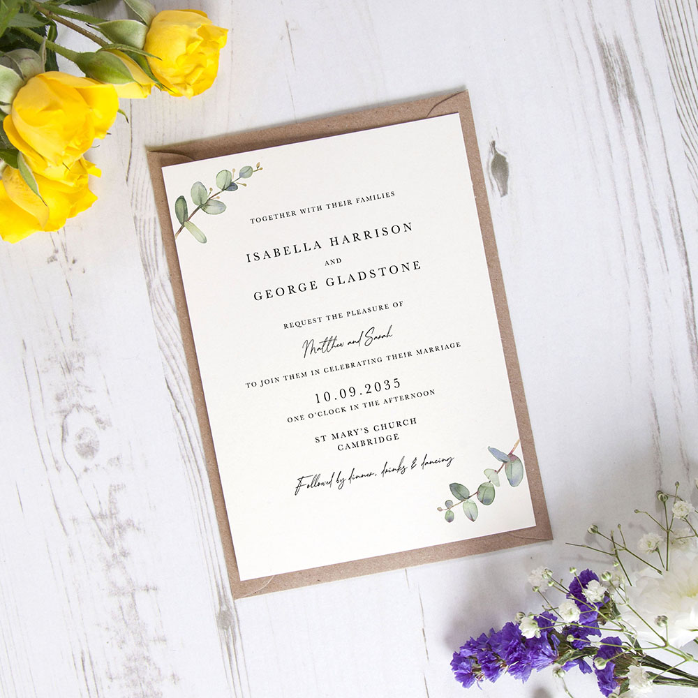'Campagna Eucalyptus CP03' Standard Wedding Invitation