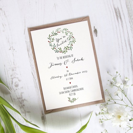 'Christmas' Standard Wedding Invitation Sample
