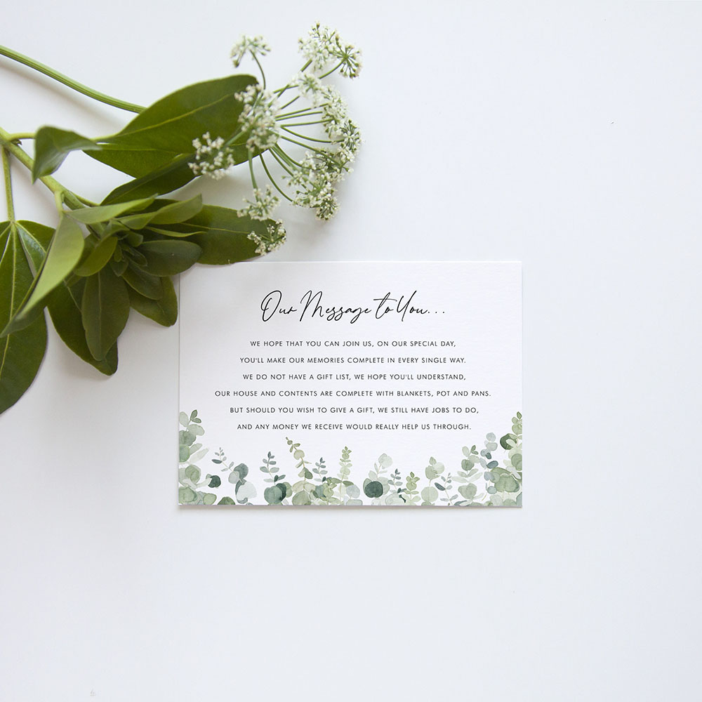 'Classic Eucalyptus' Standard Wedding Invitation