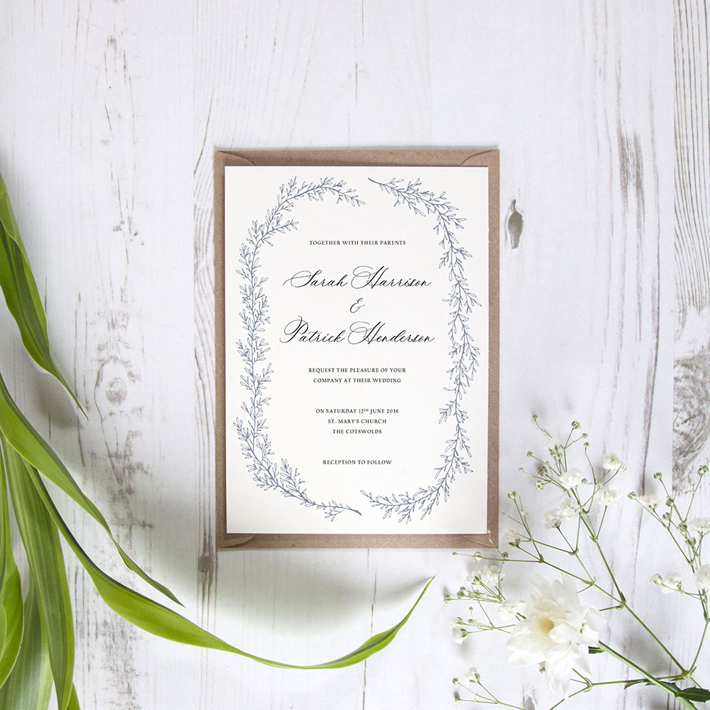 'Cotswold Blue' Standard Invite